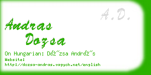 andras dozsa business card