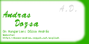andras dozsa business card